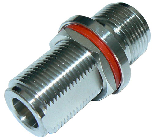 N-type female bulkhead to N-type female intra-series adaptor, DC-11 GHz, 50 Ohms – nickel plated